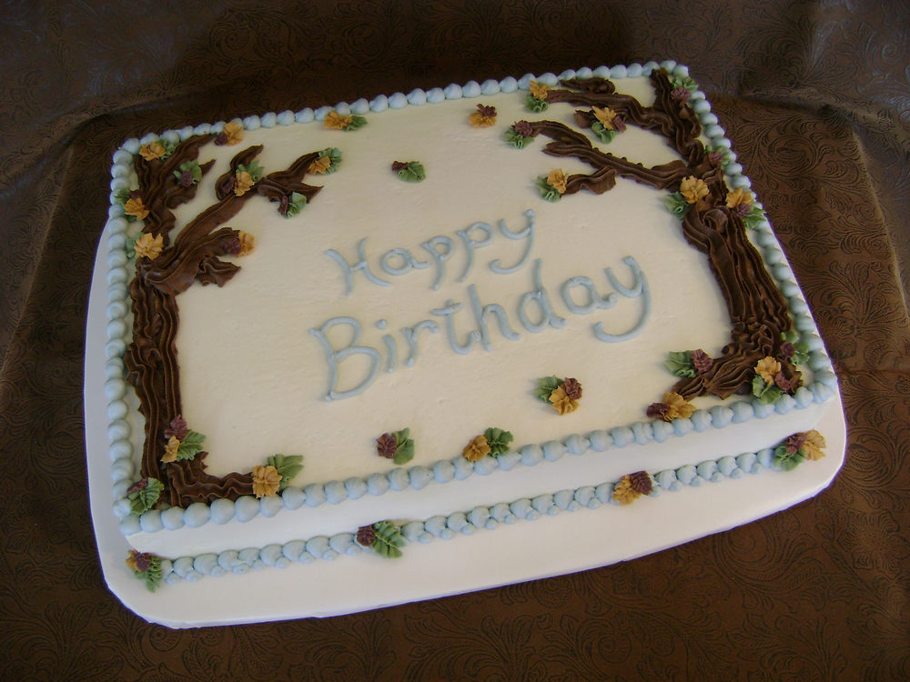 Autumn Tree Birthday Sheet Cake