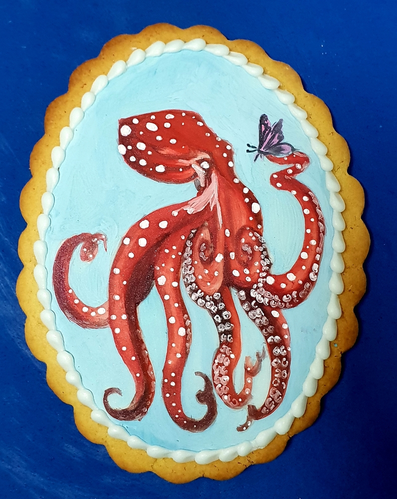 Handpainted Octopus in Red by Tarryn Meiring