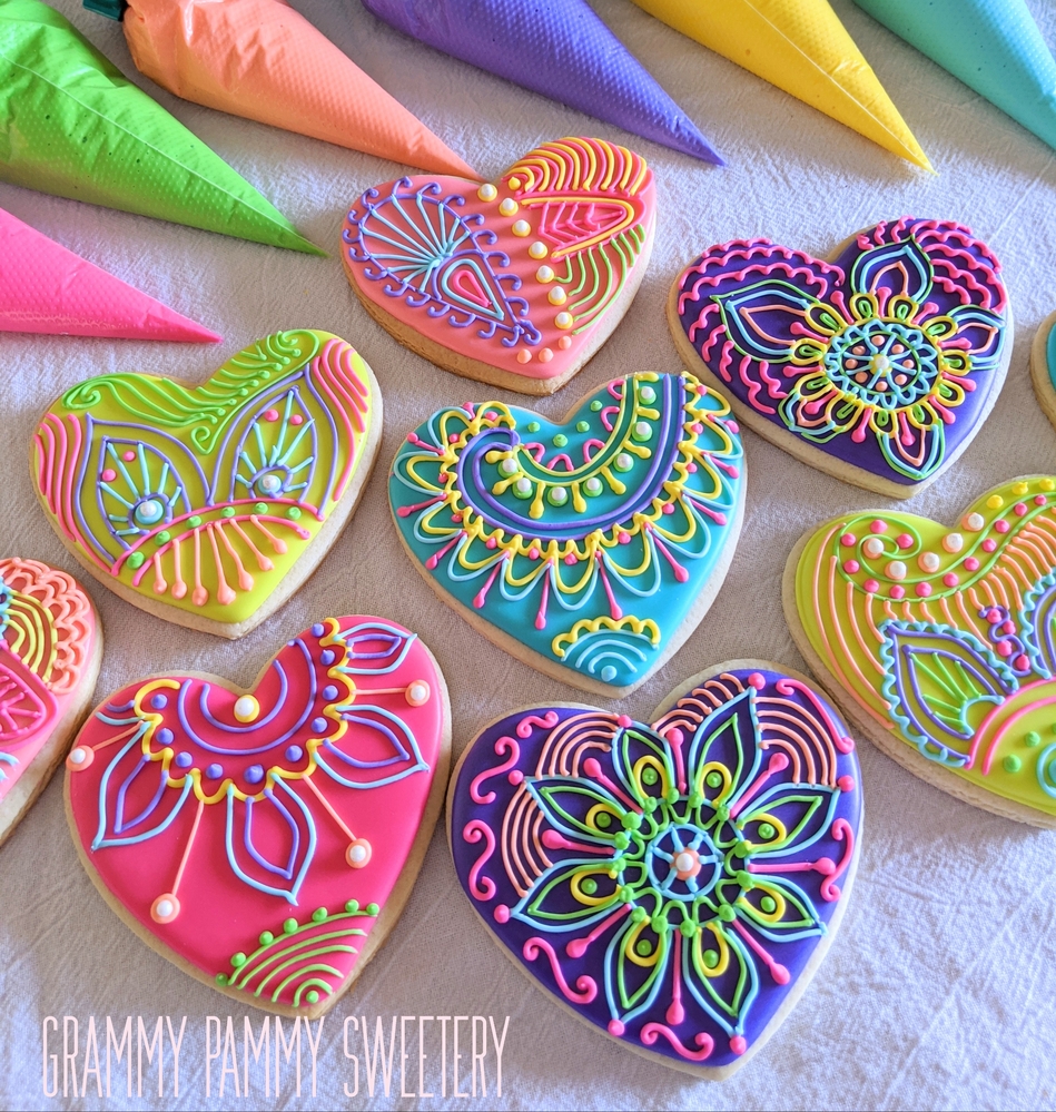 Rainbow Heart Cookie Stencil.