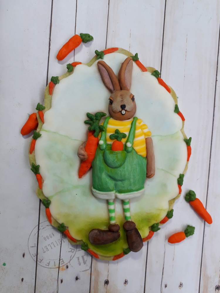 Mr. Rabbit and Carrots Cookie