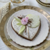 Heart with Contoured Imprinted Icing Leaves: Cookie and Photo by Julia M Usher