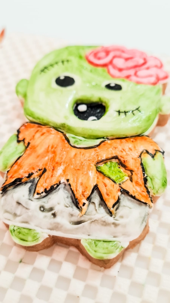 Cute Zombie Halloween Cookie - Detail View #1