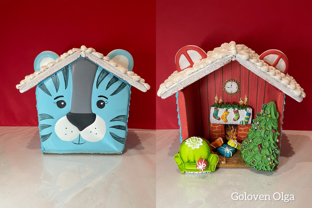 3D Tiger Gingerbread House by Goloven Olga