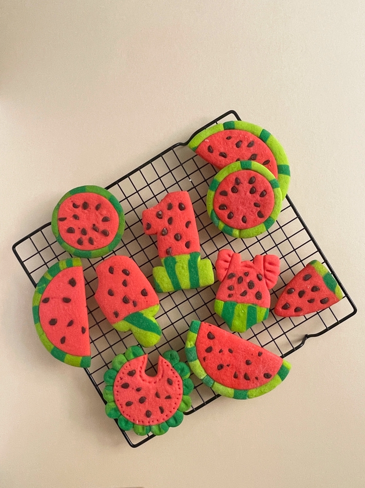 Watermelon Birthday Cookie Set Without Icing