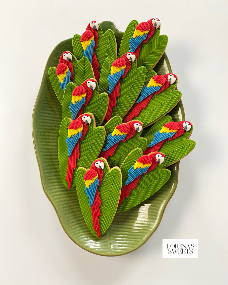 Scarlet Macaw Cookies by Lorena Rodríguez for Lorena’s Sweets