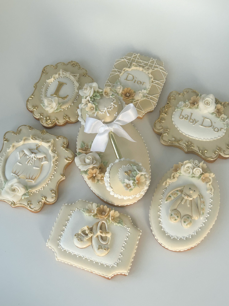 Neutral Baby Shower Iced Biscuits