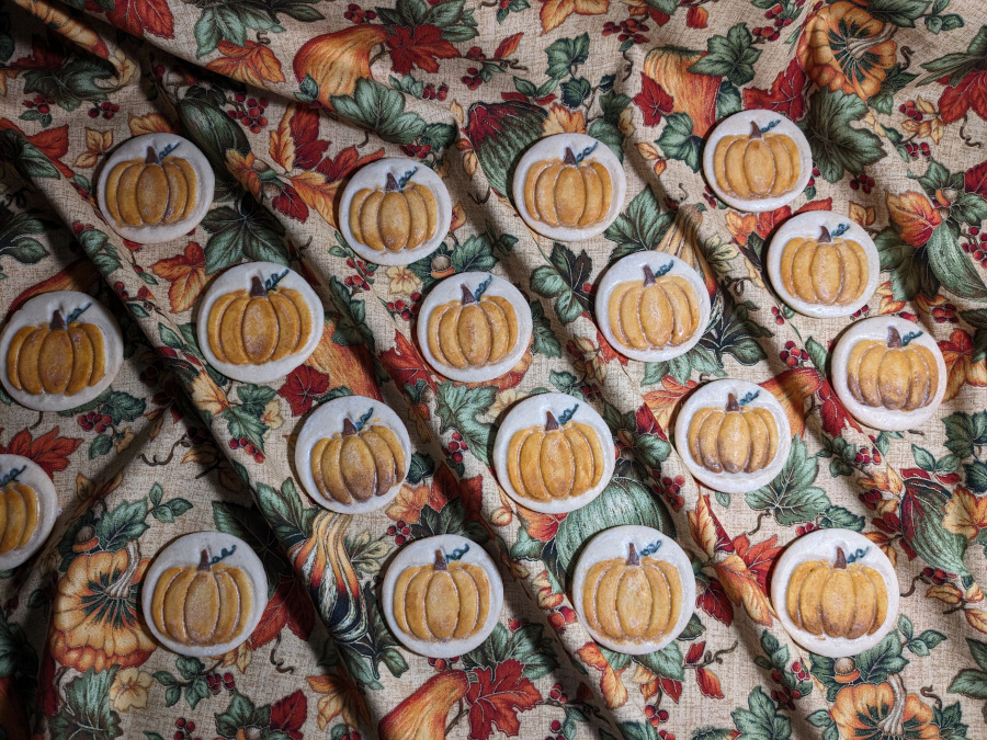 Rustic Handpainted Stamped Pumpkins